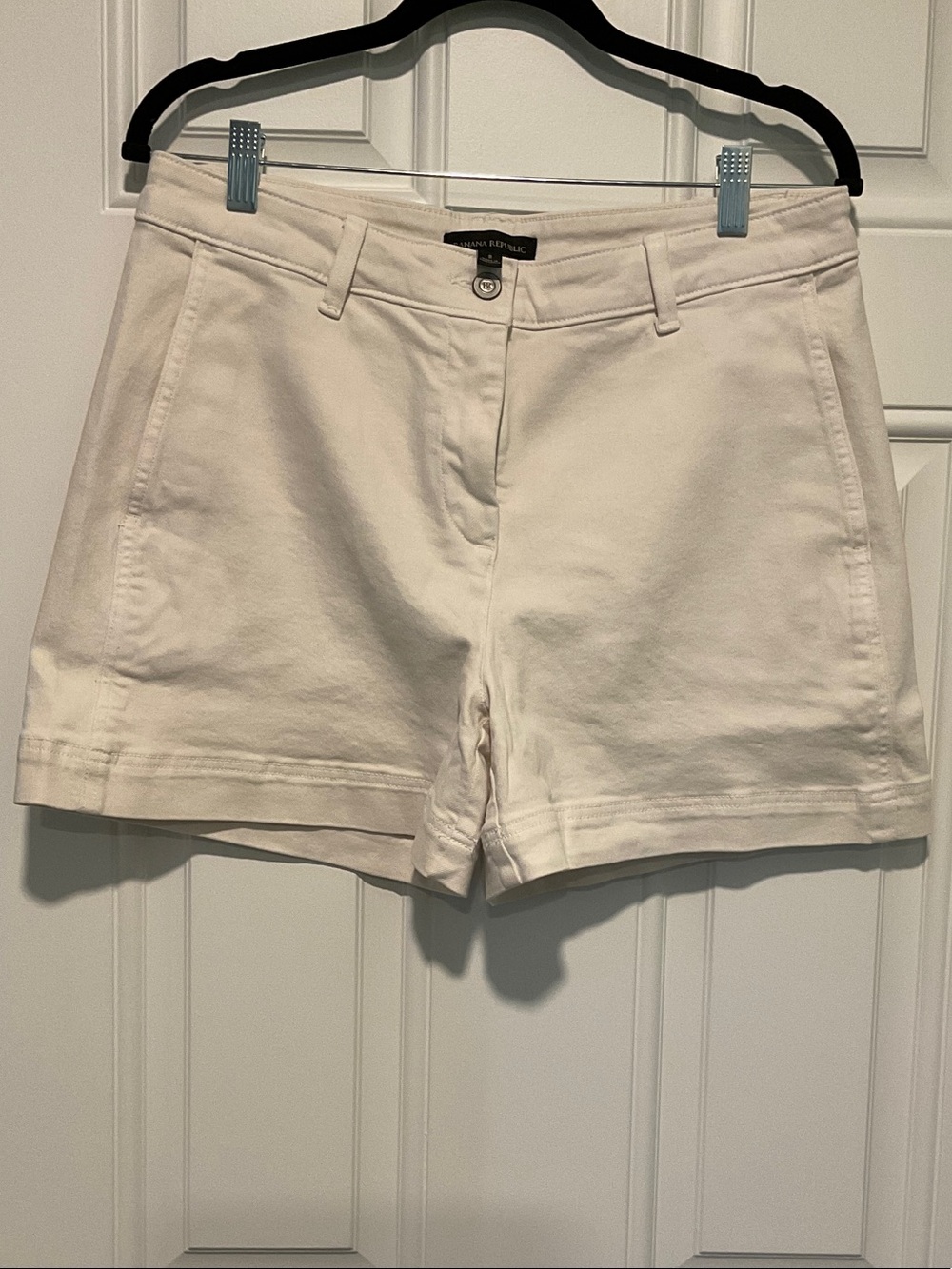 Banana Republic Off-White Cotton Bermuda Shorts
